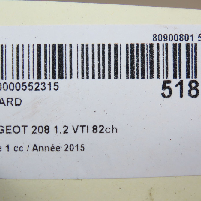 Feu arrière droit occasion PEUGEOT 208 208 Phase 1 2012-03-01->2015-09-30 1.2 VTI 82ch 9672628380 5