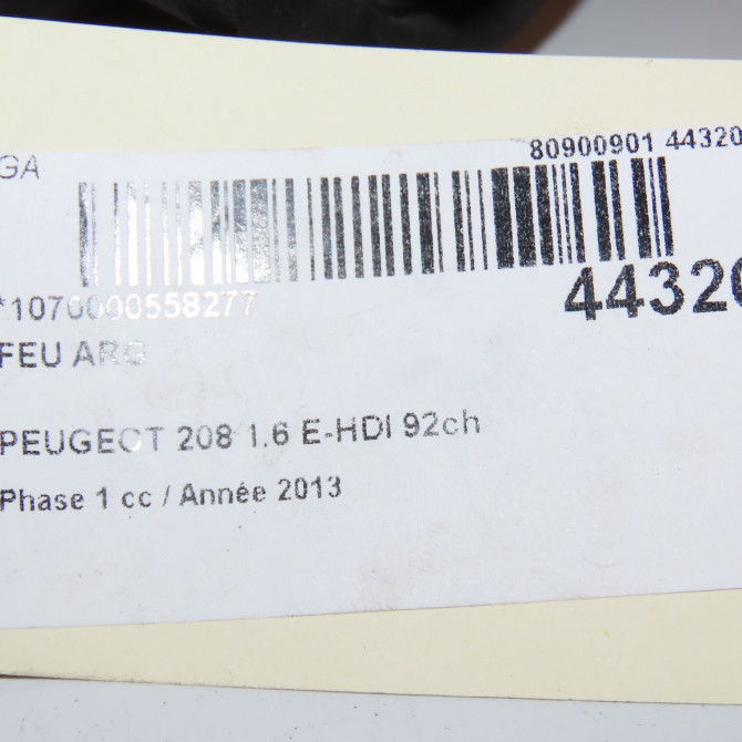 Feu arrière gauche occasion PEUGEOT 208 208 Phase 1 2012-03-01->2015-09-30 1.6 E-HDI 92ch 9672628280 5