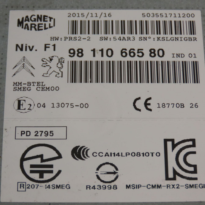 Autoradio occasion PEUGEOT 208 Phase 2 04-2015->... 1.2i 81ch 1613466680 4