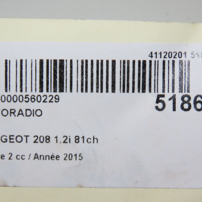 Autoradio occasion PEUGEOT 208 Phase 2 04-2015->... 1.2i 81ch 1613466680 6