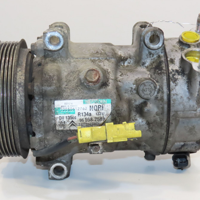 Compresseur air conditionne occasion PEUGEOT 307 Phase 2 SW 06-2005->07-2008 1.6HDi 16v FAP 110ch 9825868180 2