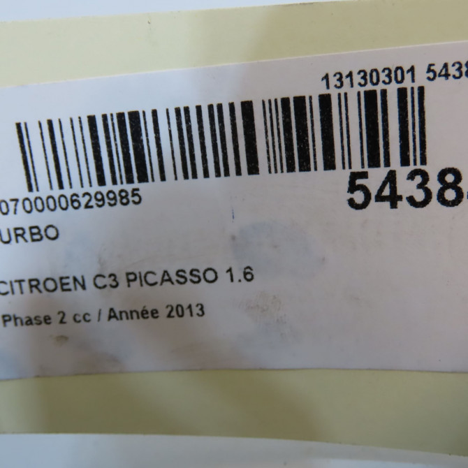 Turbo occasion CITROEN C3 PICASSO Phase 2 09-2012->... 1.6 HDI 90ch 375Q9 6
