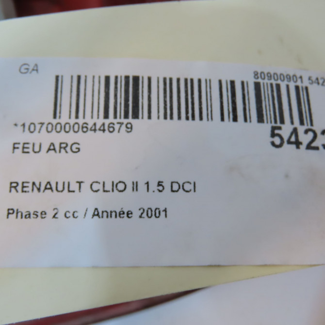 Feu arrière gauche occasion RENAULT CLIO II Phase 2 06-2001->07-2006 1.5 DCI 65ch 8200917488 5