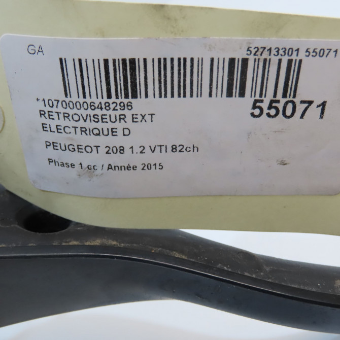Retroviseur exterieur electrique droit occasion PEUGEOT 208 208 Phase 1 2012-03-01->2015-09-30 1.2 VTI 82ch 1611240780 6