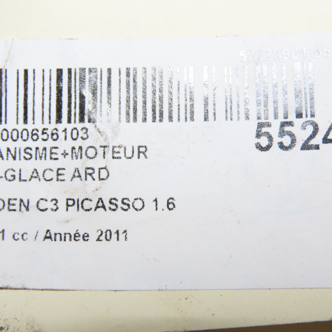 Mecanisme+moteur leve-glace ard occasion CITROEN C3 PICASSO Phase 1 02-2009->08-2012 1.6 HDi 16v 110ch 9802602180 7