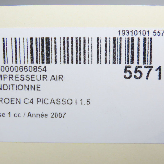 Compresseur air conditionne occasion CITROEN C4 PICASSO I Phase 1 01-2007->10-2013 1.6 HDi 16v 110ch 9825868180 8