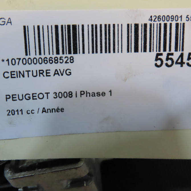 Ceinture avant gauche occasion PEUGEOT 3008 I Phase 1 04-2009->12-2013 8975HL 7