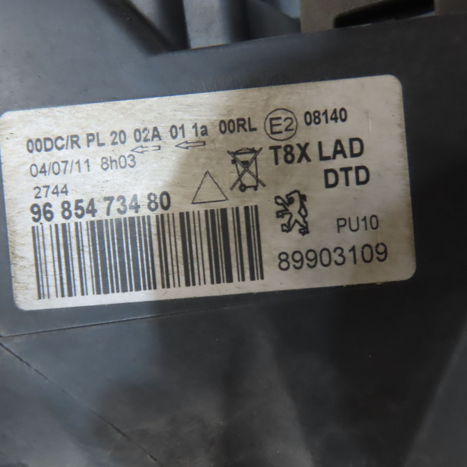 Phare droit occasion PEUGEOT 3008 I Phase 1 04-2009->12-2013 6206P2 3