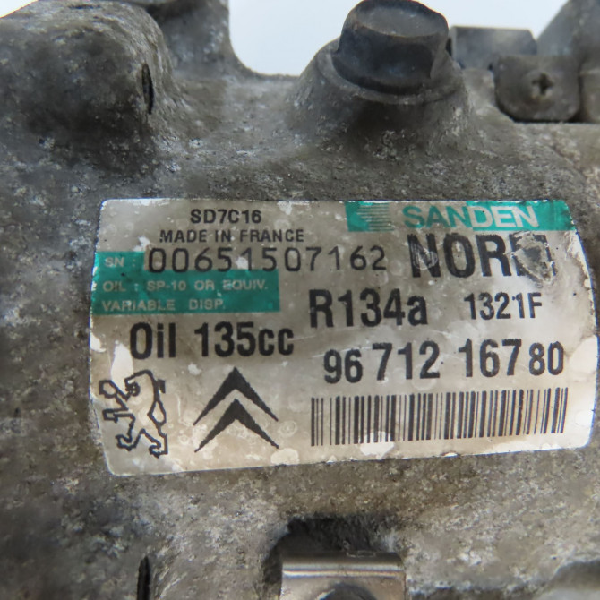 Compresseur air conditionne occasion PEUGEOT 3008 I Phase 1 04-2009->12-2013 9825868180 8