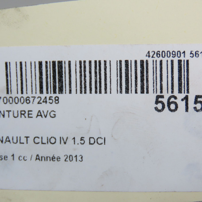 Ceinture avant gauche occasion RENAULT CLIO IV Phase 1 07-2012->... 1.5 DCI 90ch 868856883R 8