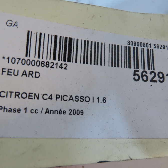 Feu arrière droit occasion CITROEN C4 PICASSO I Phase 1 01-2007->10-2013 1.6 HDi 16v 110ch 6351CA 6