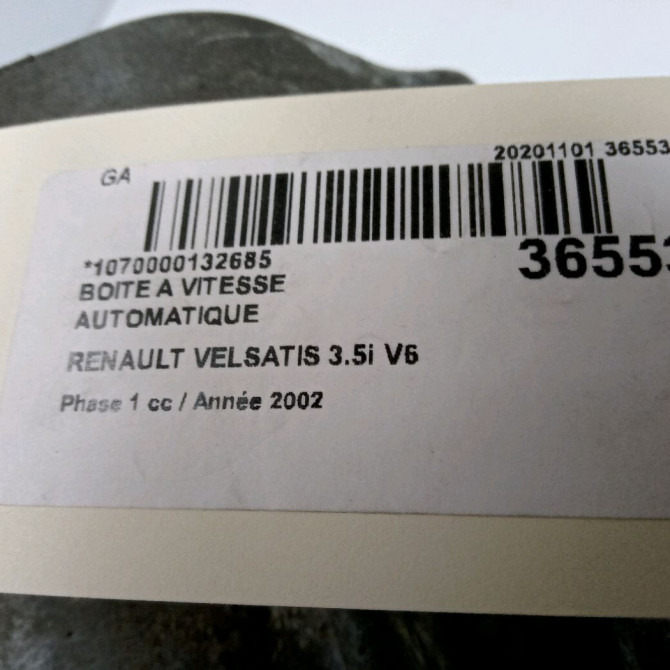 Boîte à vitesse automatique occasion RENAULT VELSATIS Phase 1 01-2002->04-2005 3.5i V6 240ch 5