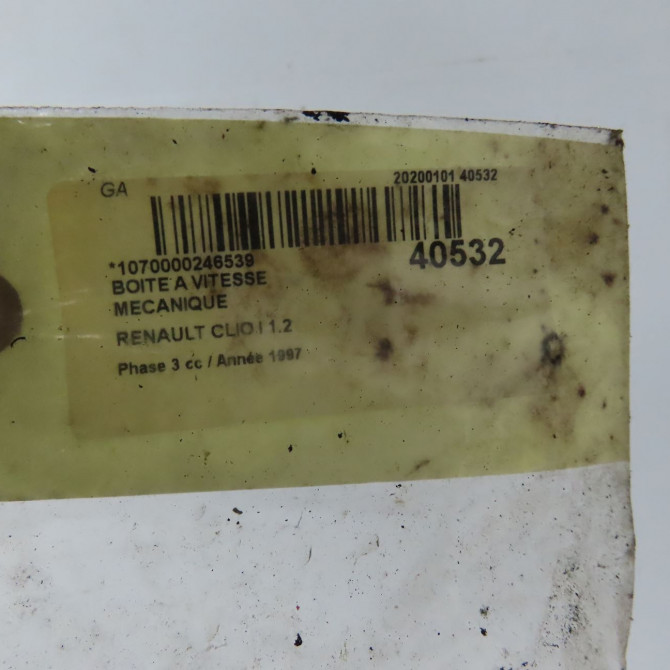 Boîte à vitesse mecanique occasion RENAULT CLIO I Phase 3 03-1996->08-1998 1.2 7701694002 6