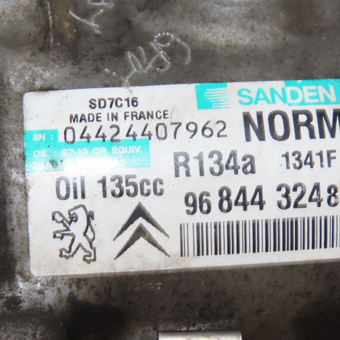 Compresseur air conditionne occasion CITROEN C4 PICASSO I Phase 1 01-2007->10-2013 1.6 HDi 16v 110ch 9825868180 7