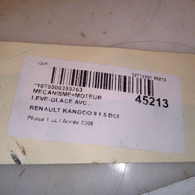 Mecanisme+moteur leve-glace avg occasion RENAULT KANGOO II Phase 1 01-2008->03-2013 1.5 DCI 85ch 807213441R 4