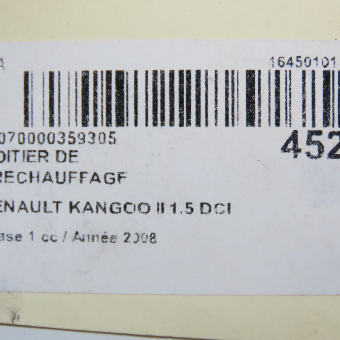 Boitier de préchauffage occasion RENAULT KANGOO II Phase 1 01-2008->03-2013 1.5 DCI 85ch 9640469680 6