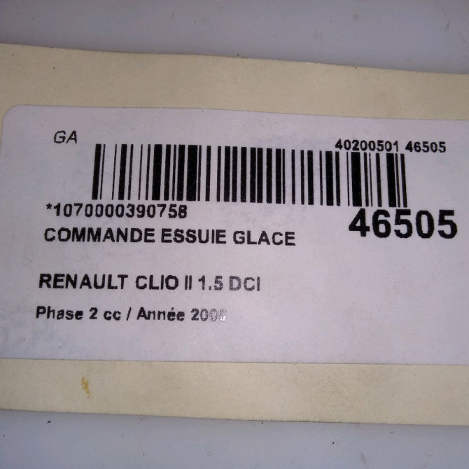 Commande essuie glace occasion RENAULT CLIO II Phase 2 06-2001->07-2006 1.5 DCI 70ch 4
