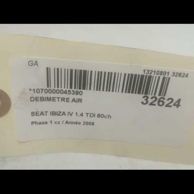 Debimetre air occasion SEAT IBIZA IV Phase 1 05-2008->01-2012 1.4 TDI 80ch 38906461B 4
