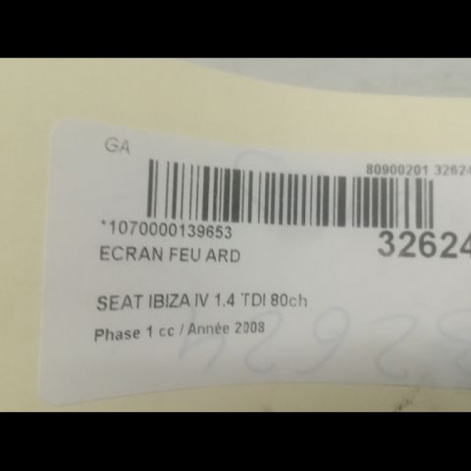Ecran feu ard occasion SEAT IBIZA IV Phase 1 05-2008->01-2012 1.4 TDI 80ch 3