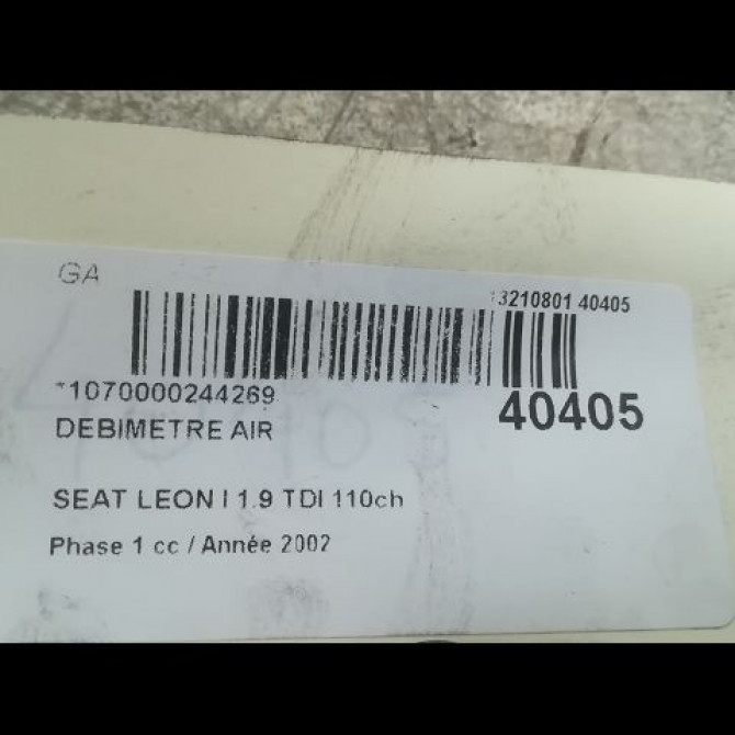 Debimetre air occasion SEAT LEON I Phase 1 04-2000->10-2006 1.9 TDI 110ch 3