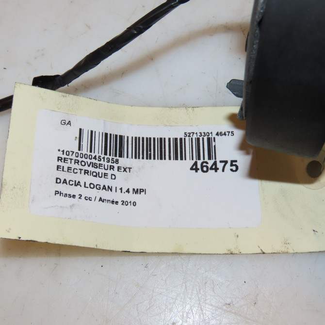 Retroviseur exterieur electrique droit occasion DACIA LOGAN I Phase 2 07-2008->12-2012 1.4 MPI 963017247R 3