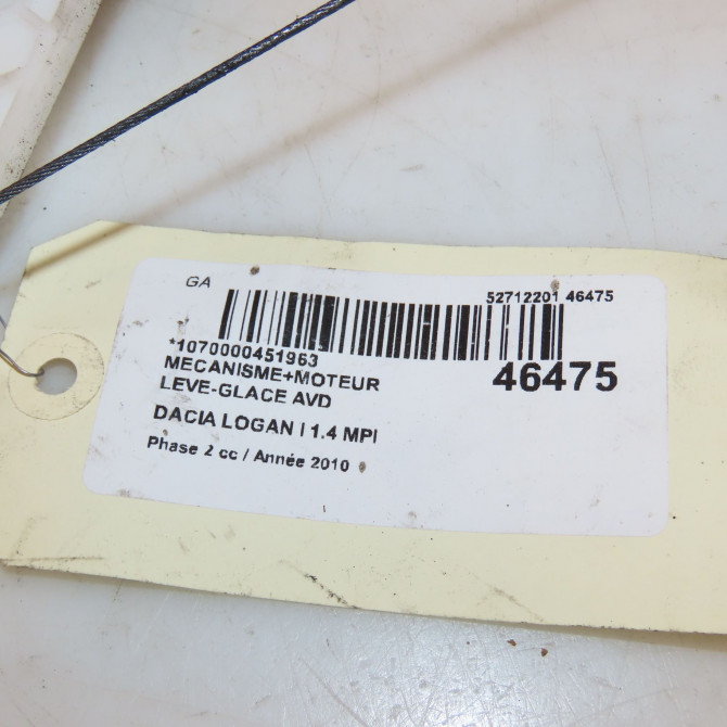 Mecanisme + moteur lève-glace avant droit occasion DACIA LOGAN I Phase 2 07-2008->12-2012 1.4 MPI 8200901102 4