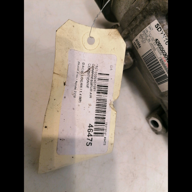 Compresseur air conditionne occasion DACIA LOGAN I Phase 2 07-2008->12-2012 1.4 MPI 926000097R 6