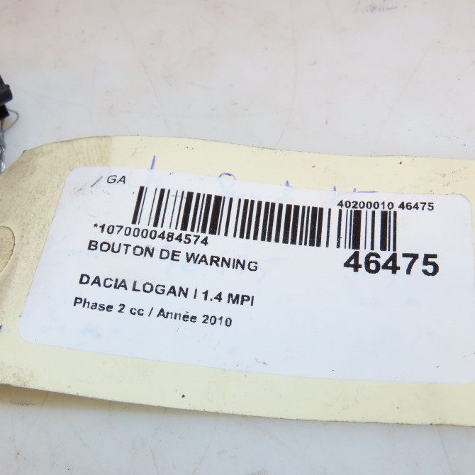 Bouton de warning occasion DACIA LOGAN I Phase 2 07-2008->12-2012 1.4 MPI 252905315R 4