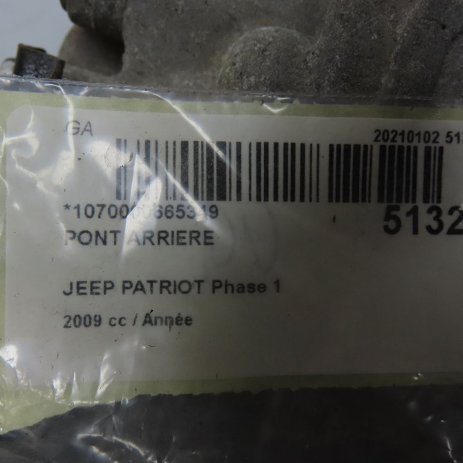 Pont arriere occasion JEEP PATRIOT Phase 1 11-2007->12-2010 7