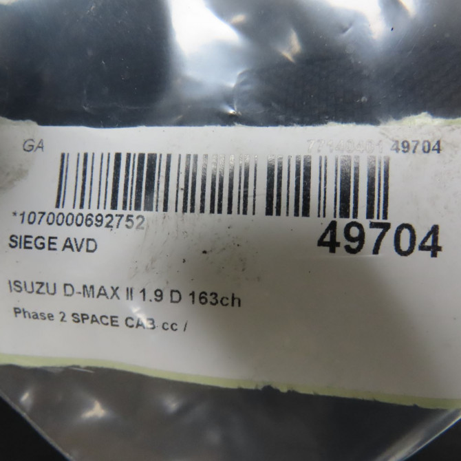 Siège avant droit occasion ISUZU 146 Phase 1 04-1995->04-1999 1.9 D 163ch 5