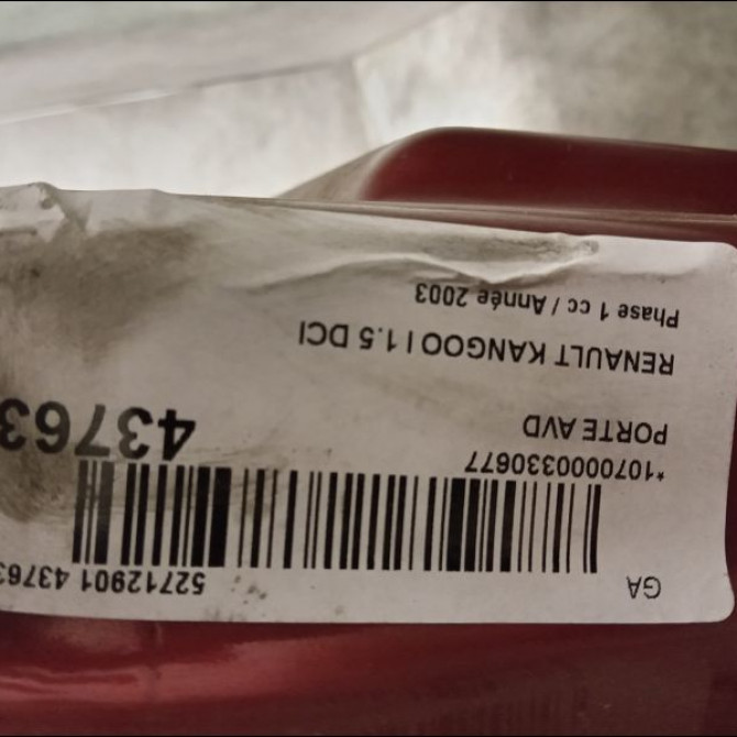 Porte avant droite occasion RENAULT KANGOO I Phase 1 09-1997->06-2003 1.5 DCI 8v 80ch 7751471746 2