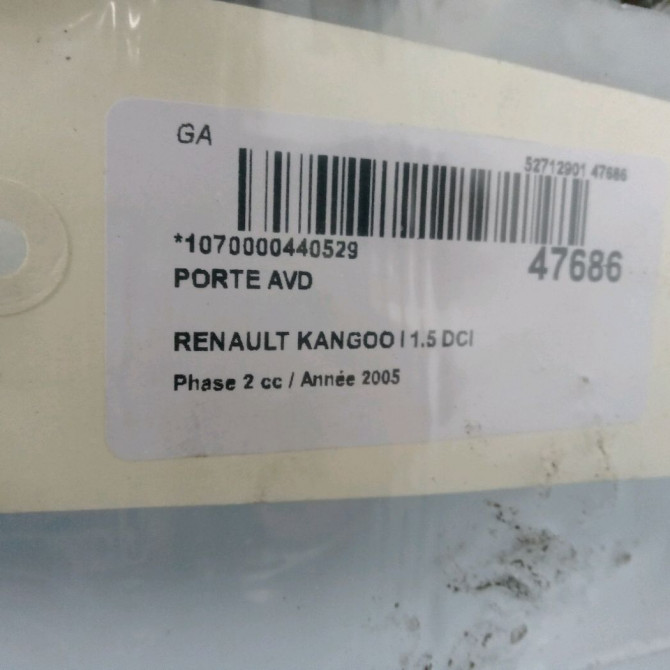 Porte avant droite occasion RENAULT KANGOO I Phase 2 03-2003->06-2010 1.5 DCI 65ch 7751471746 4