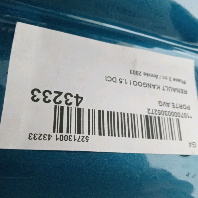 Porte avant gauche occasion RENAULT KANGOO I Phase 2 03-2003->06-2010 1.5 DCI 65ch 7751471745 3