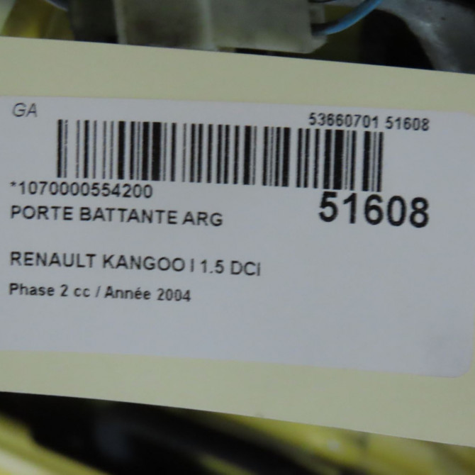Porte battante arrière gauche occasion RENAULT KANGOO I Phase 2 03-2003->06-2010 1.5 DCI 55ch 901016192R 4