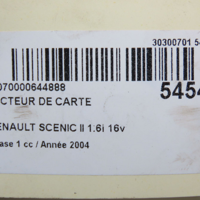Lecteur de carte occasion RENAULT SCENIC II Phase 1 03-2004->09-2006 1.6i 16v 6