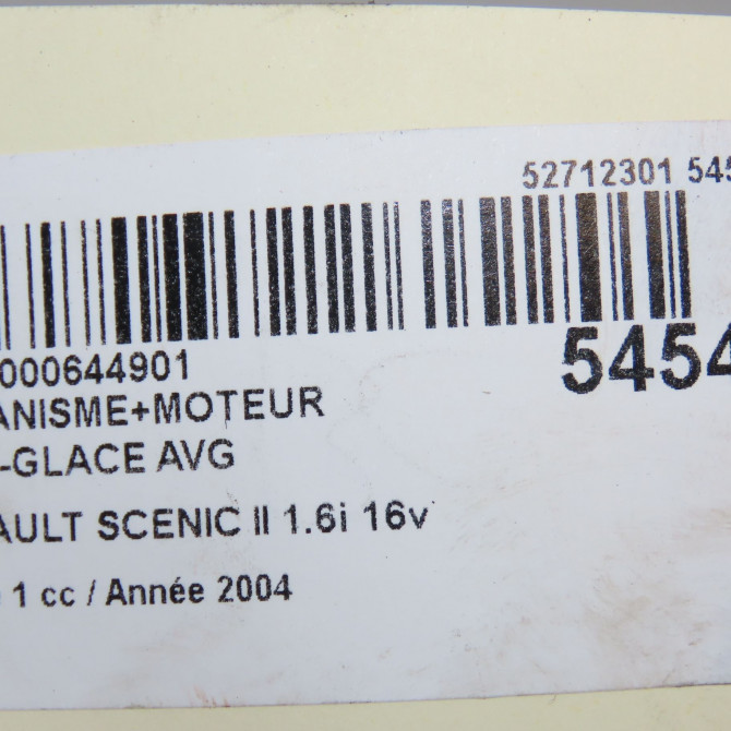 Mecanisme+moteur leve-glace avg occasion RENAULT SCENIC II Phase 1 03-2004->09-2006 1.6i 16v 8201010937 5