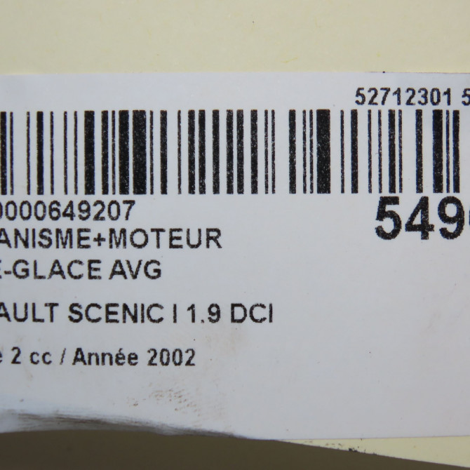 Mecanisme+moteur leve-glace avg occasion RENAULT SCENIC I Phase 2 08-1999->06-2003 1.9 DCI 100ch 7700838592 7