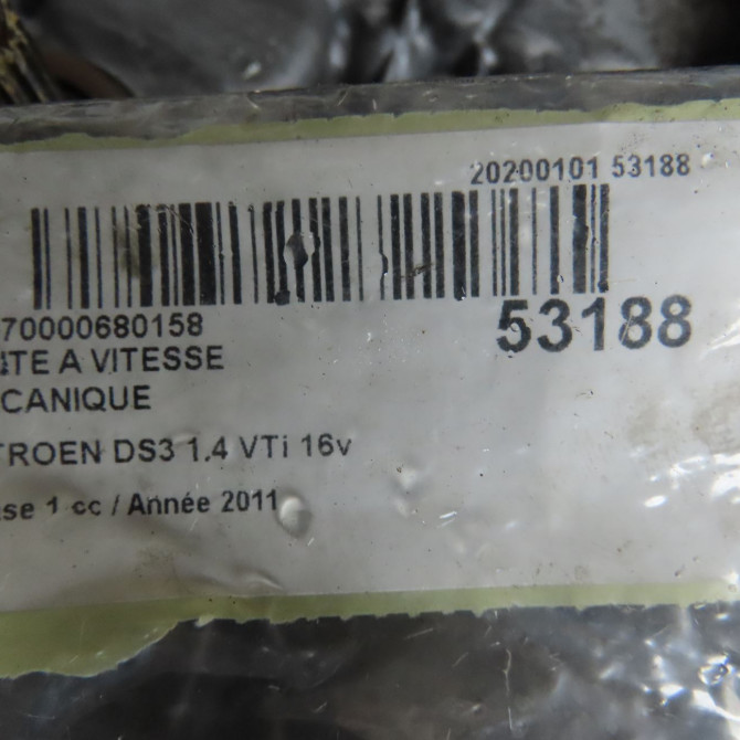 Boîte à vitesse mecanique occasion CITROEN DS3 Phase 1 11-2009->03-2014 1.4 VTi 16v 95ch 9803846280 7