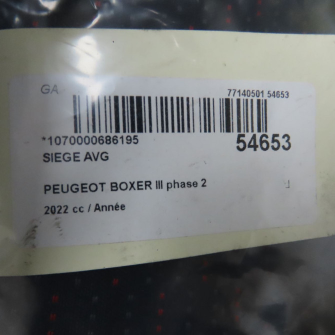 Siège avant gauche occasion PEUGEOT BOXER III phase 2 06-2014->... 1688161980 5