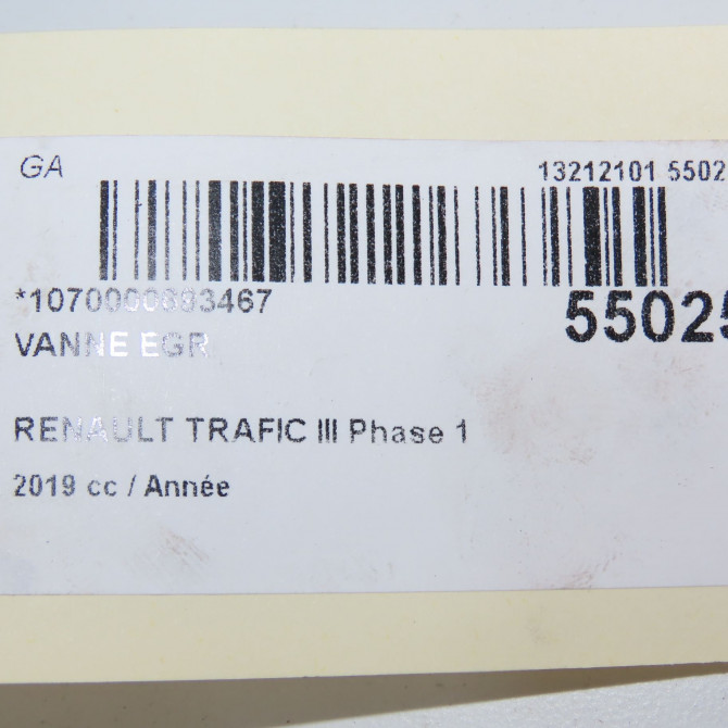 Vanne EGR occasion RENAULT TRAFIC III Phase 1 06-2014->... 147105982R 7
