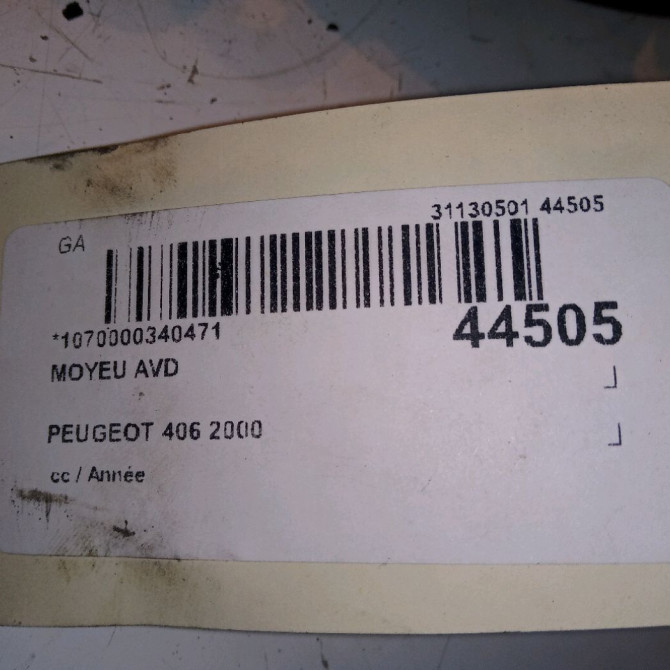 Moyeu avd occasion PEUGEOT 406 330785 4