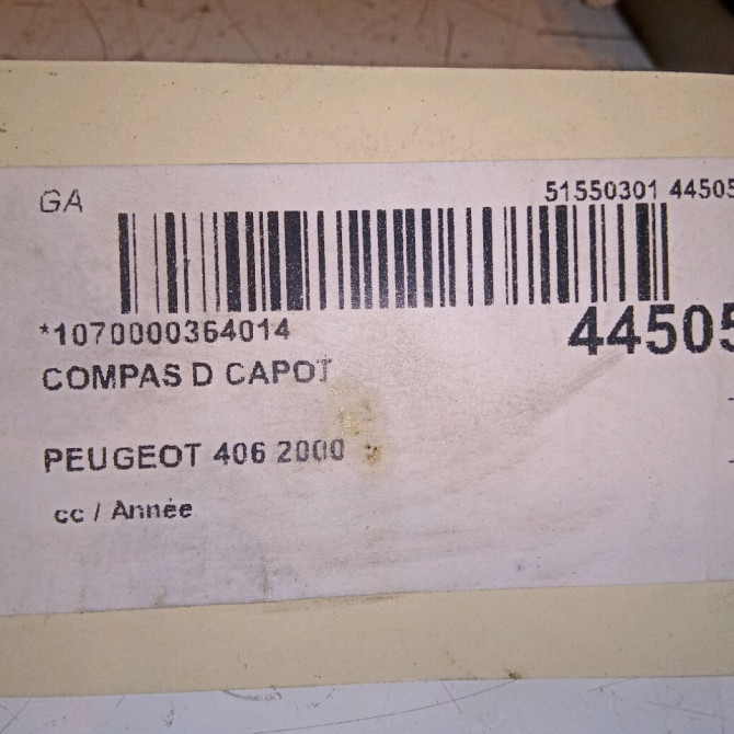 Compas d capot occasion PEUGEOT 406 791244 4