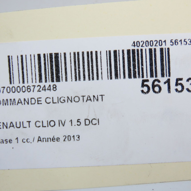 Commande clignotant occasion RENAULT CLIO IV Phase 1 07-2012->... 1.5 DCI 90ch 255401303R 6