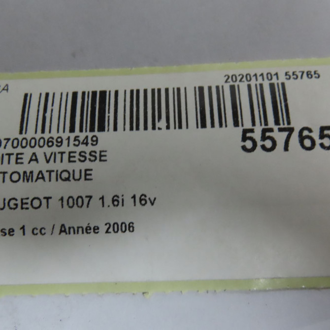 Boîte à vitesse automatique occasion PEUGEOT 1007 Phase 1 04-2005->12-2010 1.6i 16v 2222HP 8