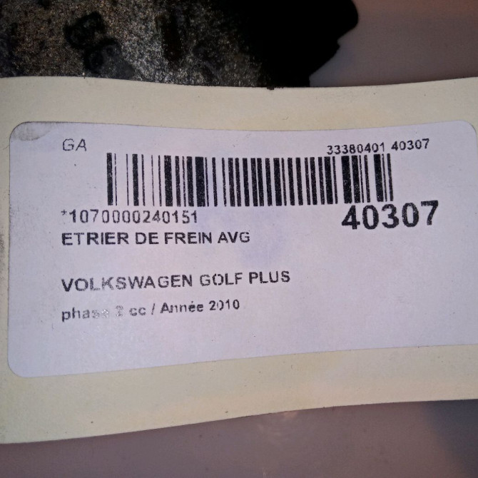 Etrier de frein avant gauche occasion VOLKSWAGEN GOLF PLUS Phase 1 04-1995->04-1999 1.6 TDI 105ch 1K0615123E 4