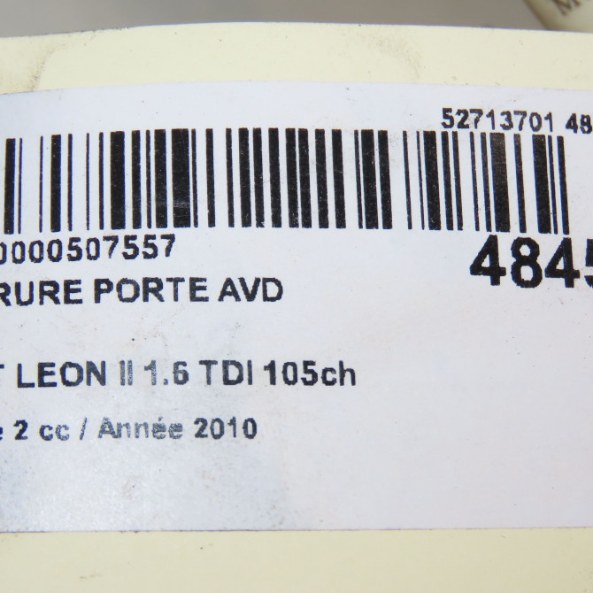 Serrure porte avd occasion SEAT LEON II Phase 2 05-2009->09-2012 1.6 TDI 105ch 1P1837016 5