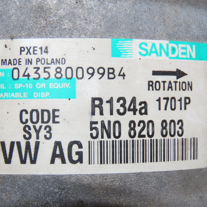 Compresseur air conditionne occasion AUDI A3 II Phase 2 06-2008->07-2012 1.6 TDi 105ch 1K0820808F 6