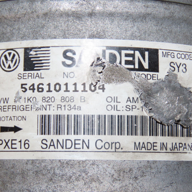 Compresseur air conditionne occasion VOLKSWAGEN TOURAN II Phase 1 09-2010->12-2015 1K0820808F 6