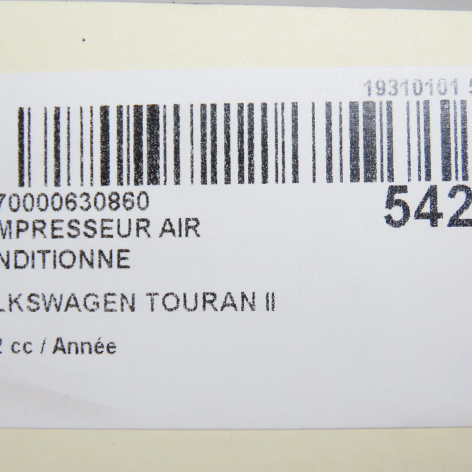 Compresseur air conditionne occasion VOLKSWAGEN TOURAN II Phase 1 09-2010->12-2015 1K0820808F 8