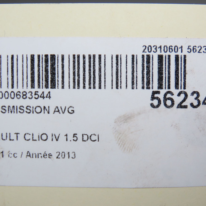 Transmission avant gauche occasion RENAULT CLIO IV Phase 1 07-2012->... 1.5 DCI 90ch 391010115R 6